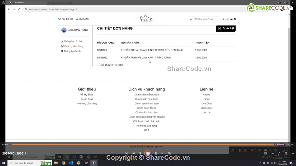 code đồ án web bán giày php momo,đồ án web bán giày có admin quản lý sản phẩm,code web bán giày,web bán giày