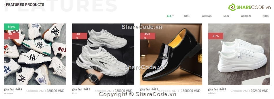 web bán giày php&mysql,web bán giày dép,code web bán giày php,web giày php
