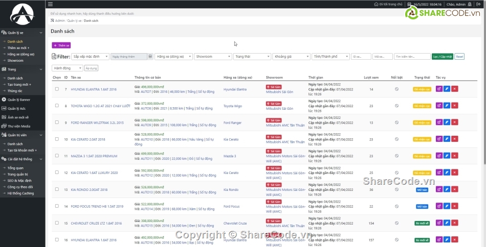 Code website bán ô tô Laravel 8,Code web bán ô tô Laravel,code web bán ô tô,website ô tô laravel,full code bán xe ô tô,source code ô tô