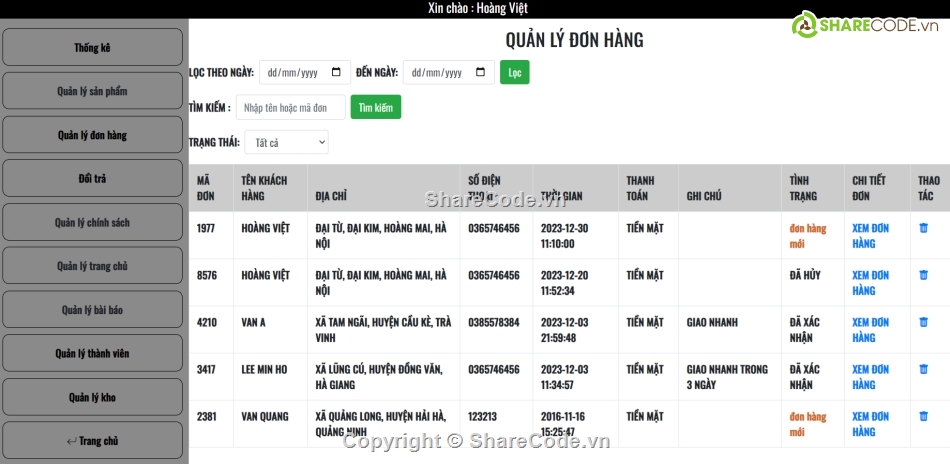 Code PHP,web bán quần áo,code web,code bán áo quần,bán quần áo,online