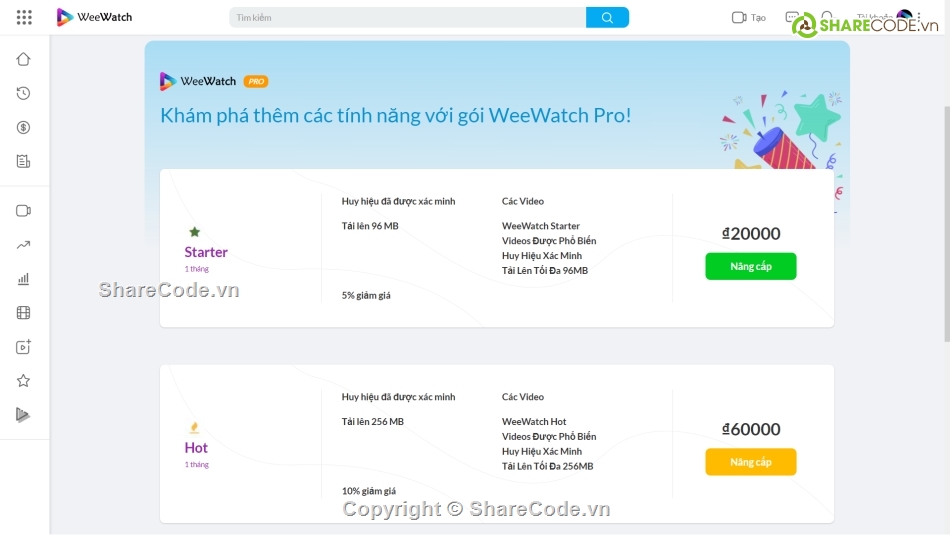 PlayTube,WeeWatch,website chia sẻ video,mạng chia sẻ video,chia sẻ code web chia sẻ video,code chia sẻ video