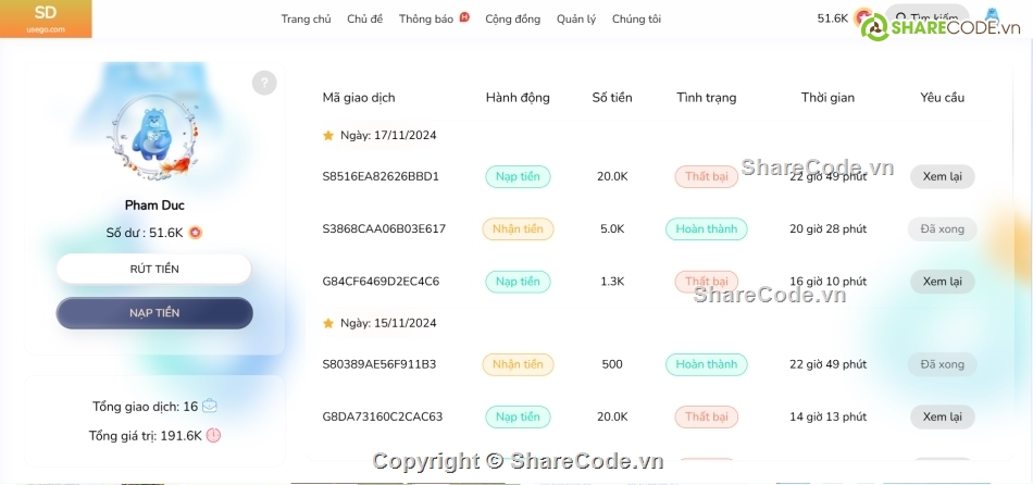 Source code web,Code web,Code PHP,Share code,web,Code Thanh Toán Online