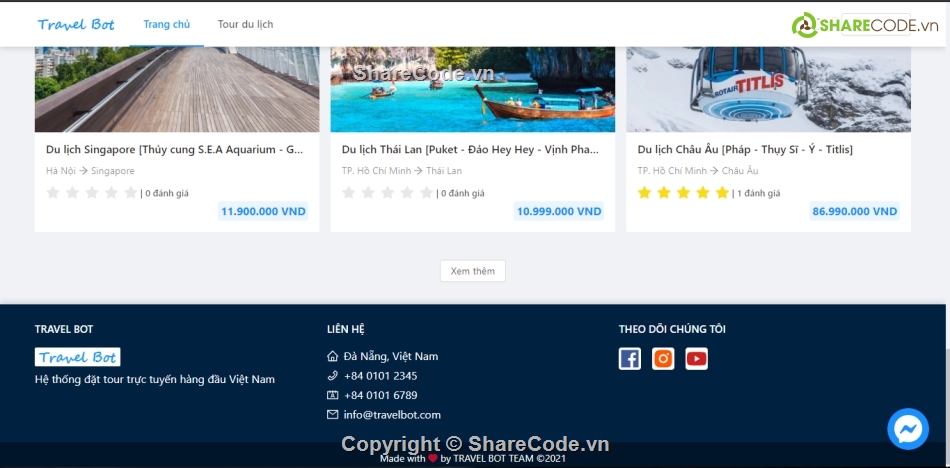 Code web đặt tour du lịch,Website đặt tour du lịch,Code web quản lý,website du lịch