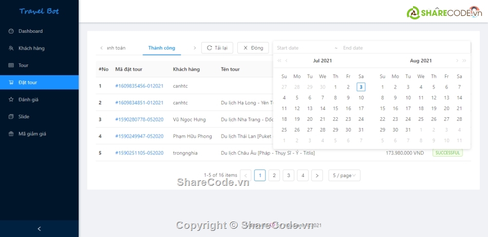 Code web đặt tour du lịch,Website đặt tour du lịch,Code web quản lý,website du lịch