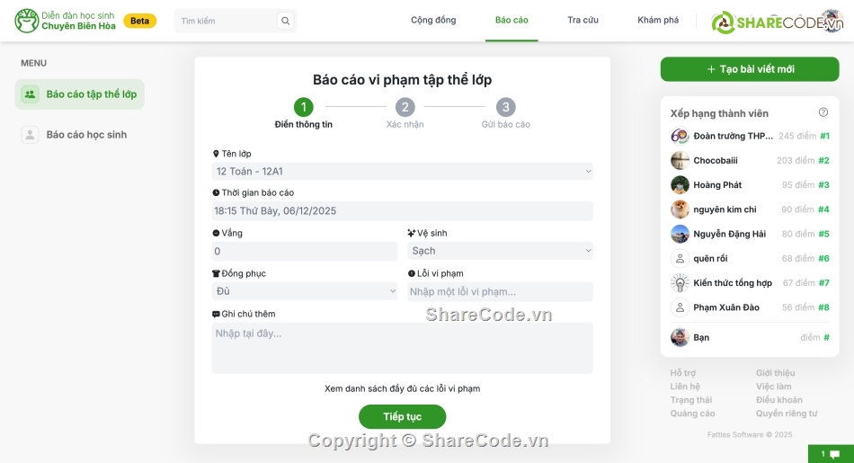Diễn đàn,web,thpt,code,source code web diễn đàn,học sinh