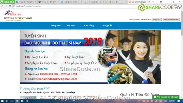 website trường học,website định hướng trường học,website PHP trường học,web trường học