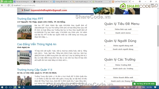 website trường học,website định hướng trường học,website PHP trường học,web trường học