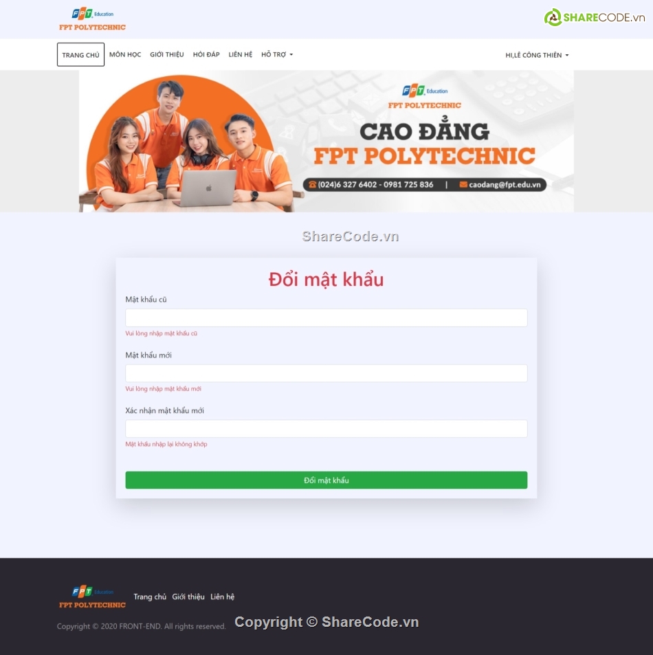 assignment frontend,assignment front-end fpoly,assignment web207,web thi trắc nghiệm