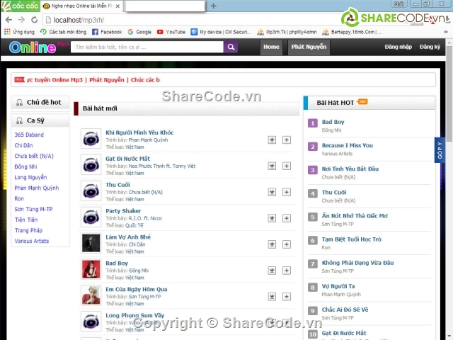Source code web nhạc,web giống mp3.zing.vn,nghe nhạc PHP & SQL,web bài hát,Source code mp3.zing.vn