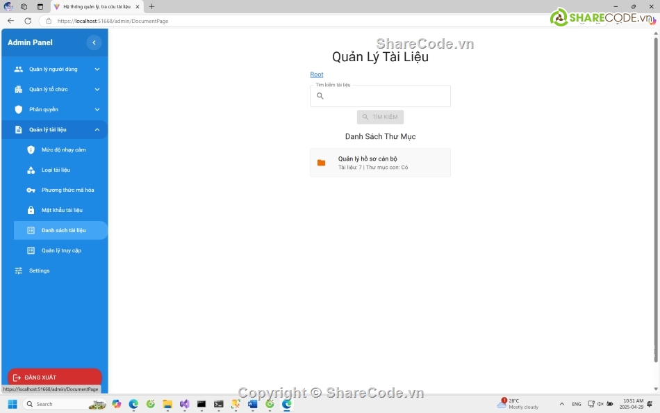 Hệ thống quản lý tài liệu C#,Phần mềm quản lý và tra cứu tài liệu C#,Source code web