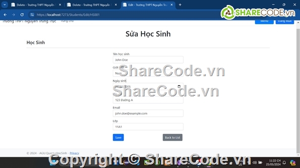 ASP.Net,code web,báo cáo,Quản lý học sinh