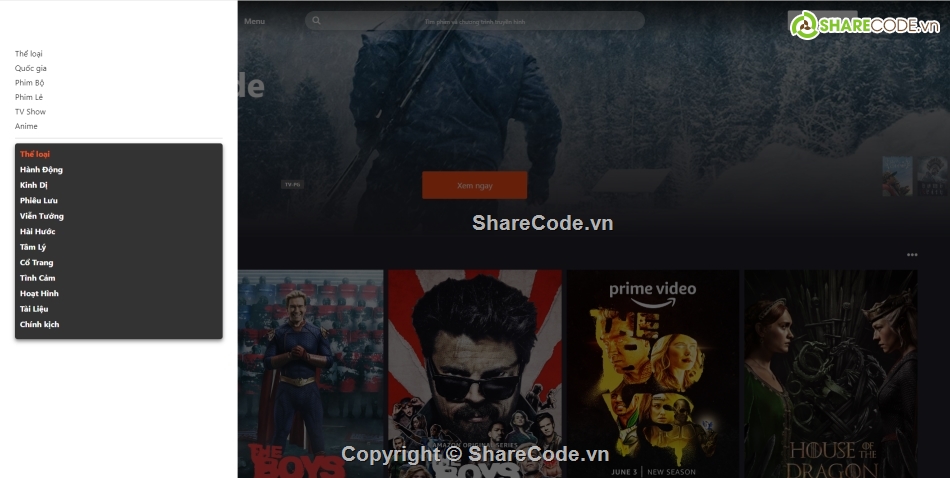 Code đồ án,Source code web,web phim,code web phim,code xem phim