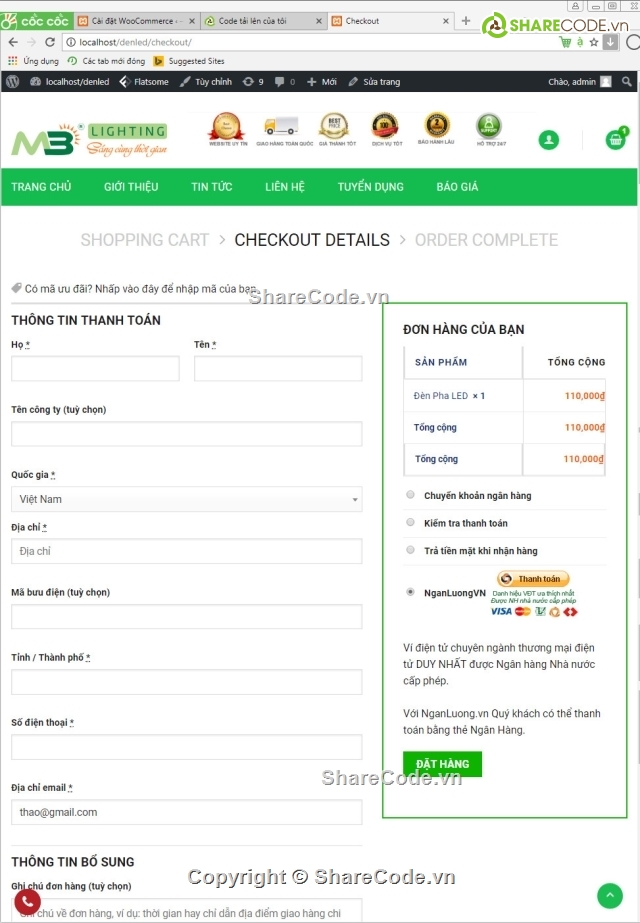 website giới thiệu,website bán hàng,Source code website bán các loại đèn led,website bất động,website wordpress,share code web