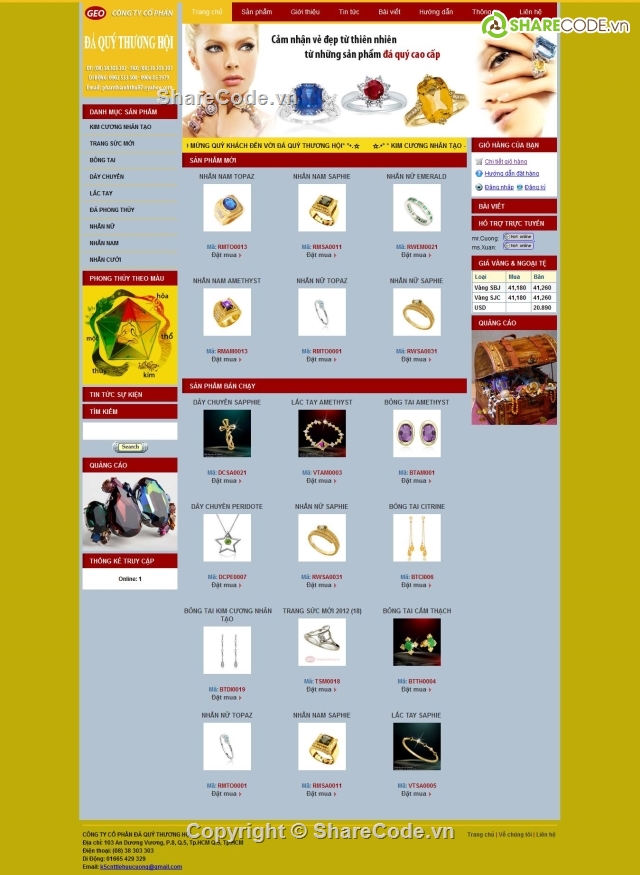 website giới thiệu,web ban hang,đồ án asp.net,web bán vàng bạc,web bán đá quý