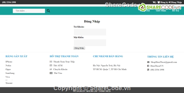 web bán điện thoại,Web bán hàng,website bán điện thoại ASP,Source code điện thoại