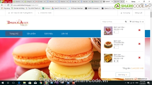 code laravel 5 shop,php laravel,code website laravel,Website bán hàng,code web bán đồ ăn,laravel