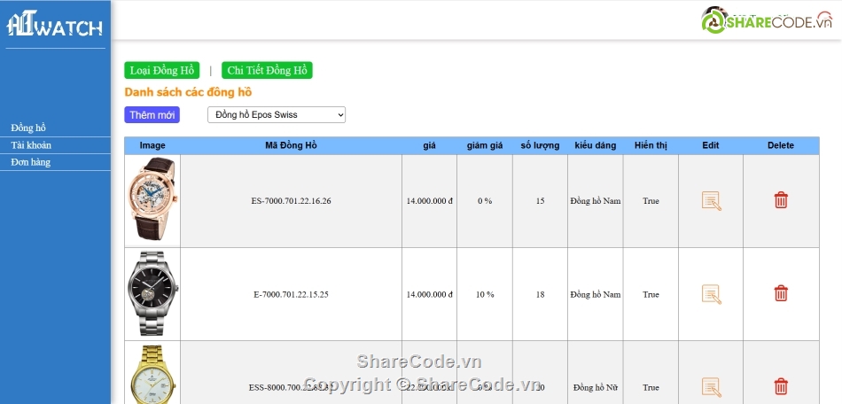 code bán đồng hồ,web bán hàng asp.net,code web,bán đồ online,code đồ án,website