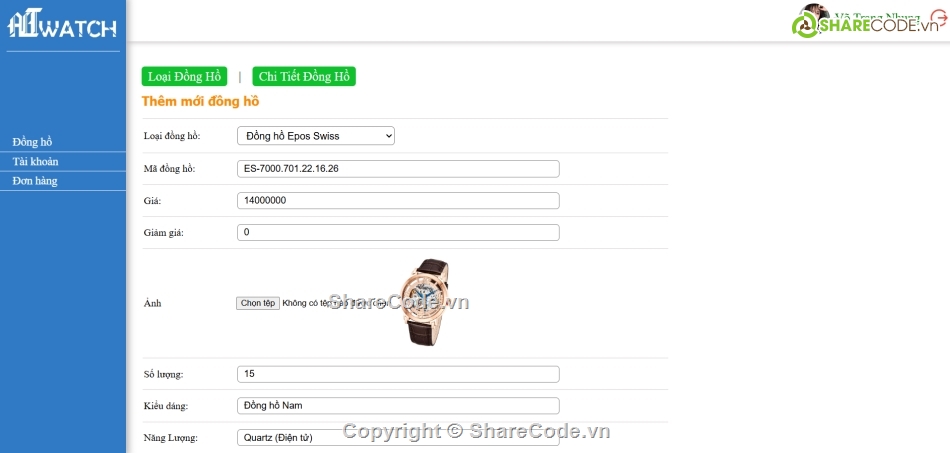 code bán đồng hồ,web bán hàng asp.net,code web,bán đồ online,code đồ án,website