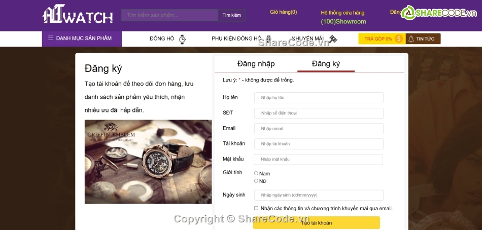 code bán đồng hồ,web bán hàng asp.net,code web,bán đồ online,code đồ án,website