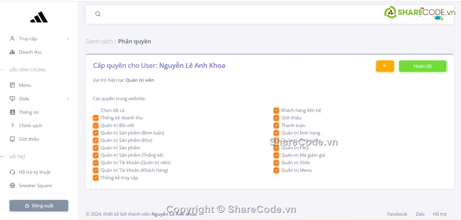 web bán giày,Source website,source code bán hàng,web bán phụ kiện,web bán quần áo,website quản lý bán hàng