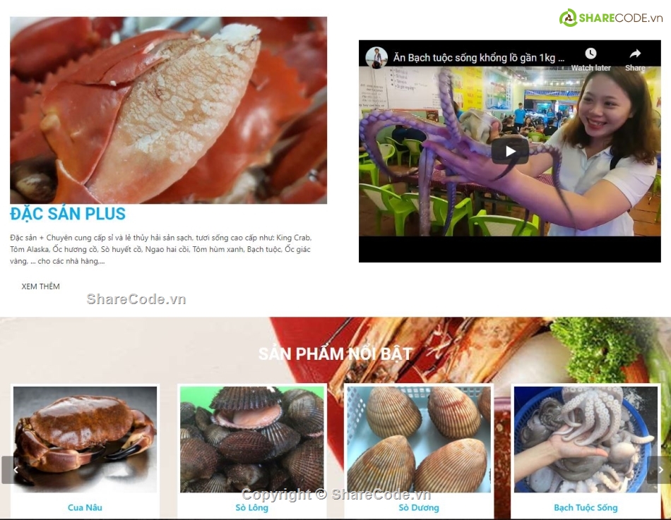 full code php,giao diện responsive,code website bán hải sản,website bán hàng hải sản,thiết kế website giá rẻ