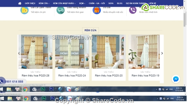 web bán hàng shop rèm cửa,chăn ga gối đệm,code bán rèm cửa,website bán rèm cửa