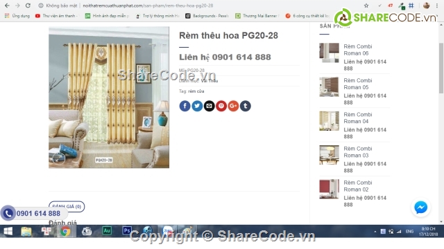 web bán hàng shop rèm cửa,chăn ga gối đệm,code bán rèm cửa,website bán rèm cửa