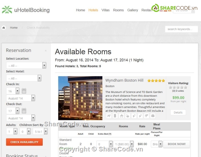 share code,website giới thiệu khách sạn,đặt phòng khách sạn,website đặt phòng khách sạn