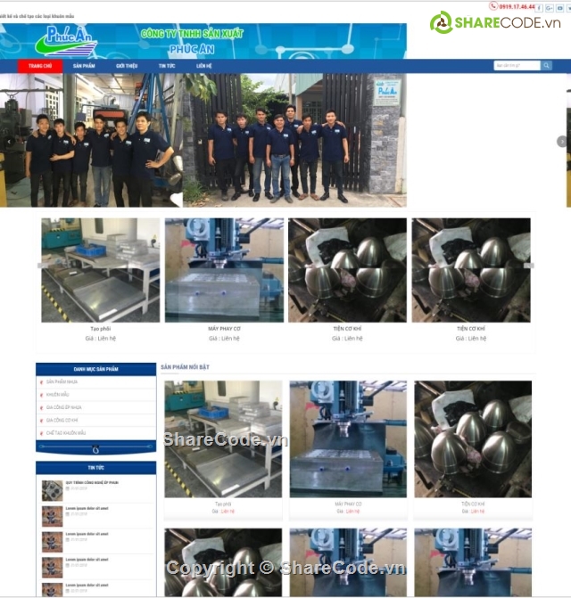 website Cơ khí,web giới thiệu công ty,website giới thiệu công ty,Website giới thiệu công ty