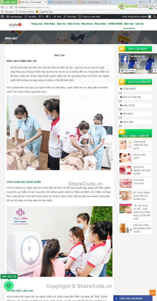 Web thẩm mỹ viện,Web thẩm mỹ spa,website thẩm mỹ viện,website spa làm đẹp,Source website