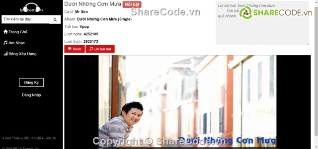 website nghe nhạc,source code web nhạc,web nhạc,web giống mp3.zing.vn