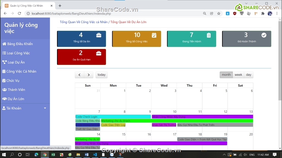 Source code web quản lý PHP,Code web quản lý công việc,code website quản lý công việc