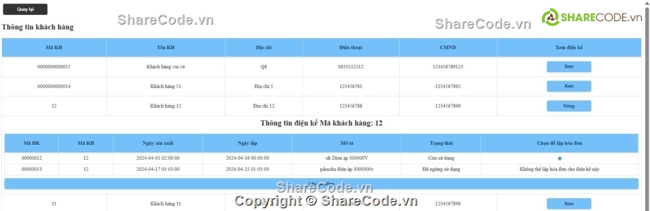 quản lý hóa đơn điện,quản lý tiền điện,source code hóa đơn,web quản lý,code tiền điện,Source website
