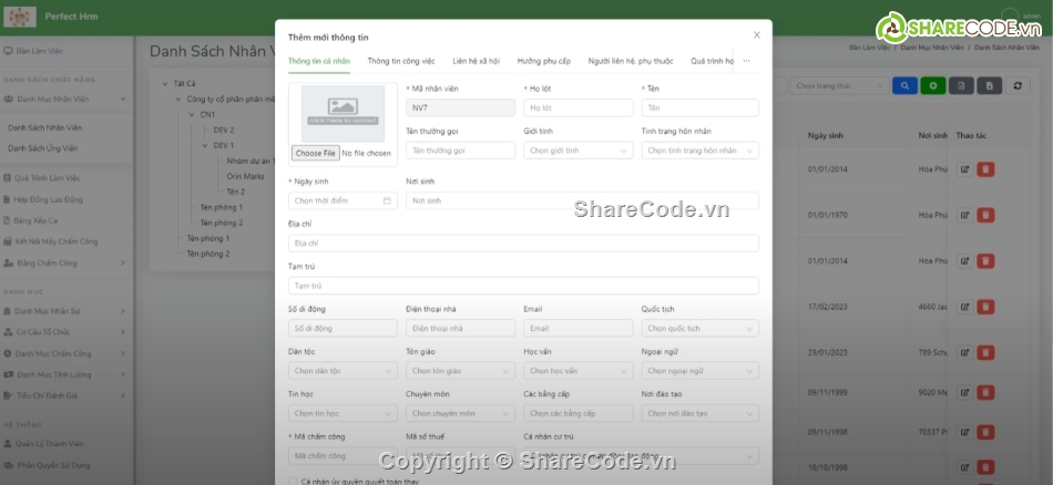 Quản lý nhân sự,đồ án quản lý nhân sự,source code web bao cao,code de hieu           va de hiểu nhất