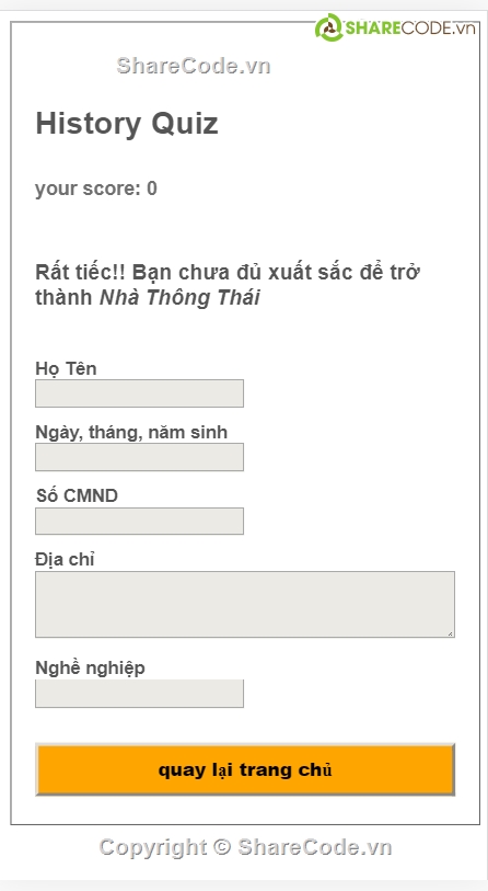 Thi trắc nghiệm,website trắc nghiệm,Project History Quiz Game,code website Thi trắc nghiệm