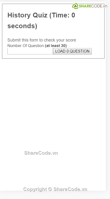 Thi trắc nghiệm,website trắc nghiệm,Project History Quiz Game,code website Thi trắc nghiệm