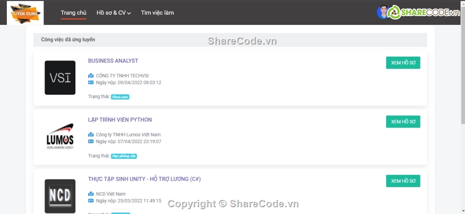 website tuyển dụng,quản lý tuyển dụng,website tìm việc,code Website tuyển dụng