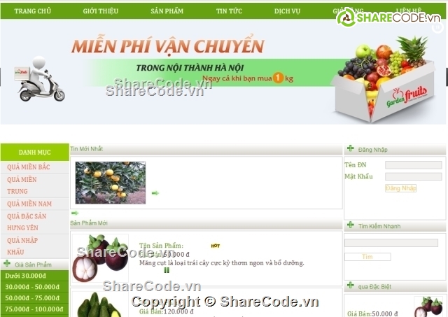 share code web bán trái cây,web bán trái cây,web bán hoa quả,web giới thiệu sản phầm