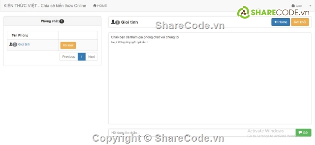 source code chat,source code chat bằng php,Website chat,website tạo phòng chat