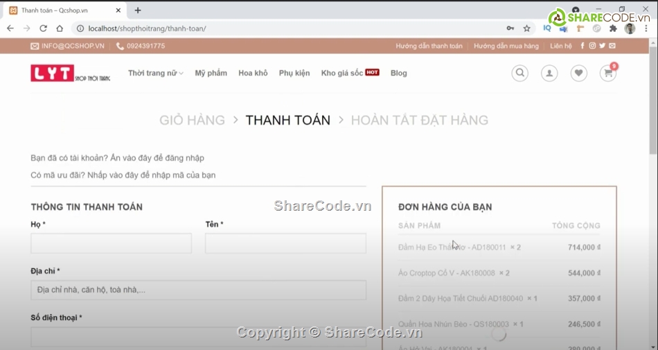 Source Code bán thời trang,code website thời trang,source code bán thời trang,Full code Wesb Thời trang Nữ,Code website Thời  trang,Source web thời trang