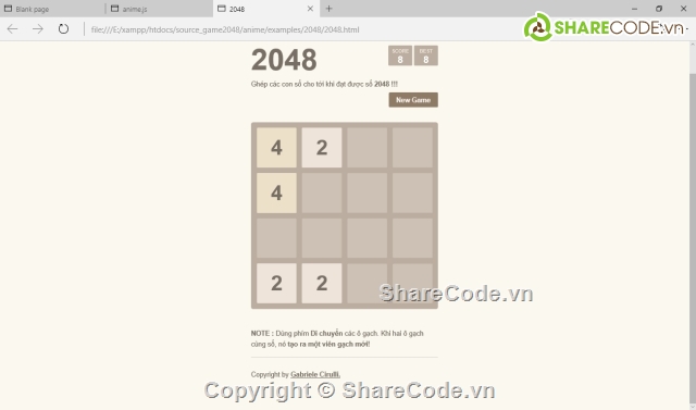 Code game java,code 2048,2048,source code game