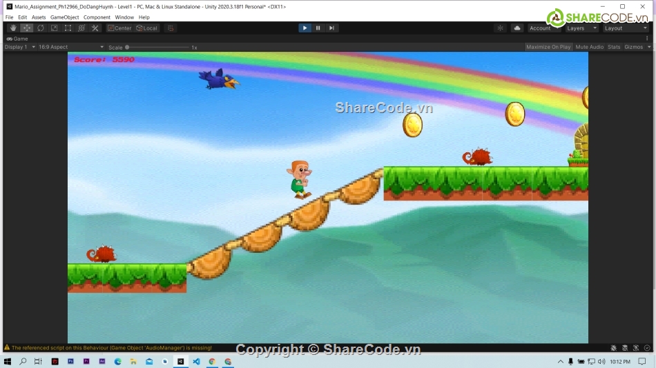 Source game Unity,unity mario,Game cơ bản,game mario,code mario