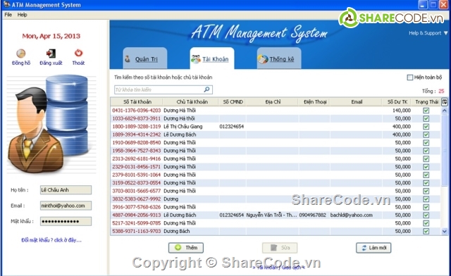 code atm,hệ thống thẻ ATM,quản lý thẻ ATM,atm management