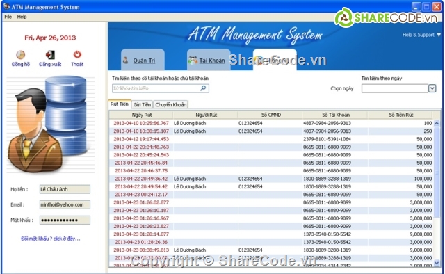 code atm,hệ thống thẻ ATM,quản lý thẻ ATM,atm management