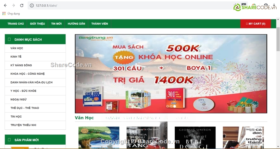 web bán sách,giao diện web,php