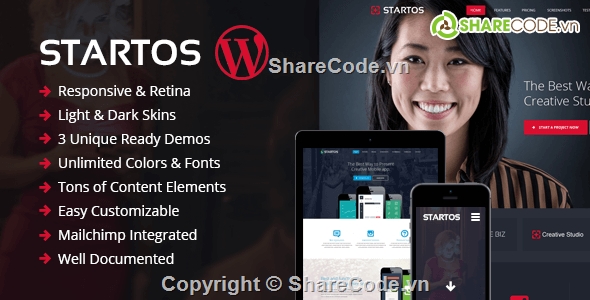 Landing Page,Landing Page đẹp,Landing Page seo,Responsive WordPress Theme,Startos