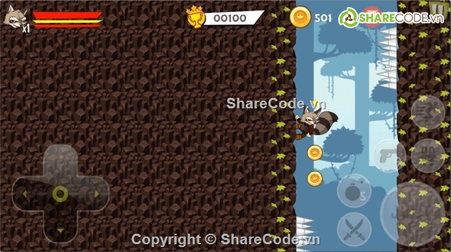 Super Raccoon Adventures,Platform 2D All In One (P2DAIO),Super Raccoon,source code game,P2DAIO fv1.0