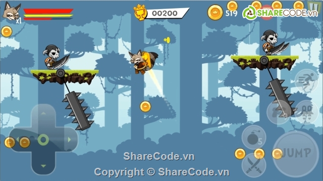 Super Raccoon Adventures,Platform 2D All In One (P2DAIO),Super Raccoon,source code game,P2DAIO fv1.0