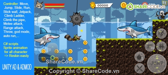 Super Raccoon Adventures,Platform 2D All In One (P2DAIO),Super Raccoon,source code game,P2DAIO fv1.0