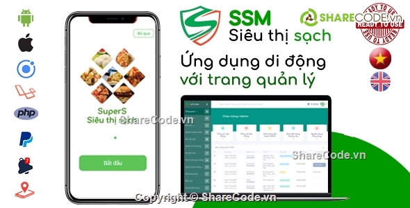 thực phẩm sạch,Siêu thị sạch (ionic),Ứng dụng giao hàng thực phẩm